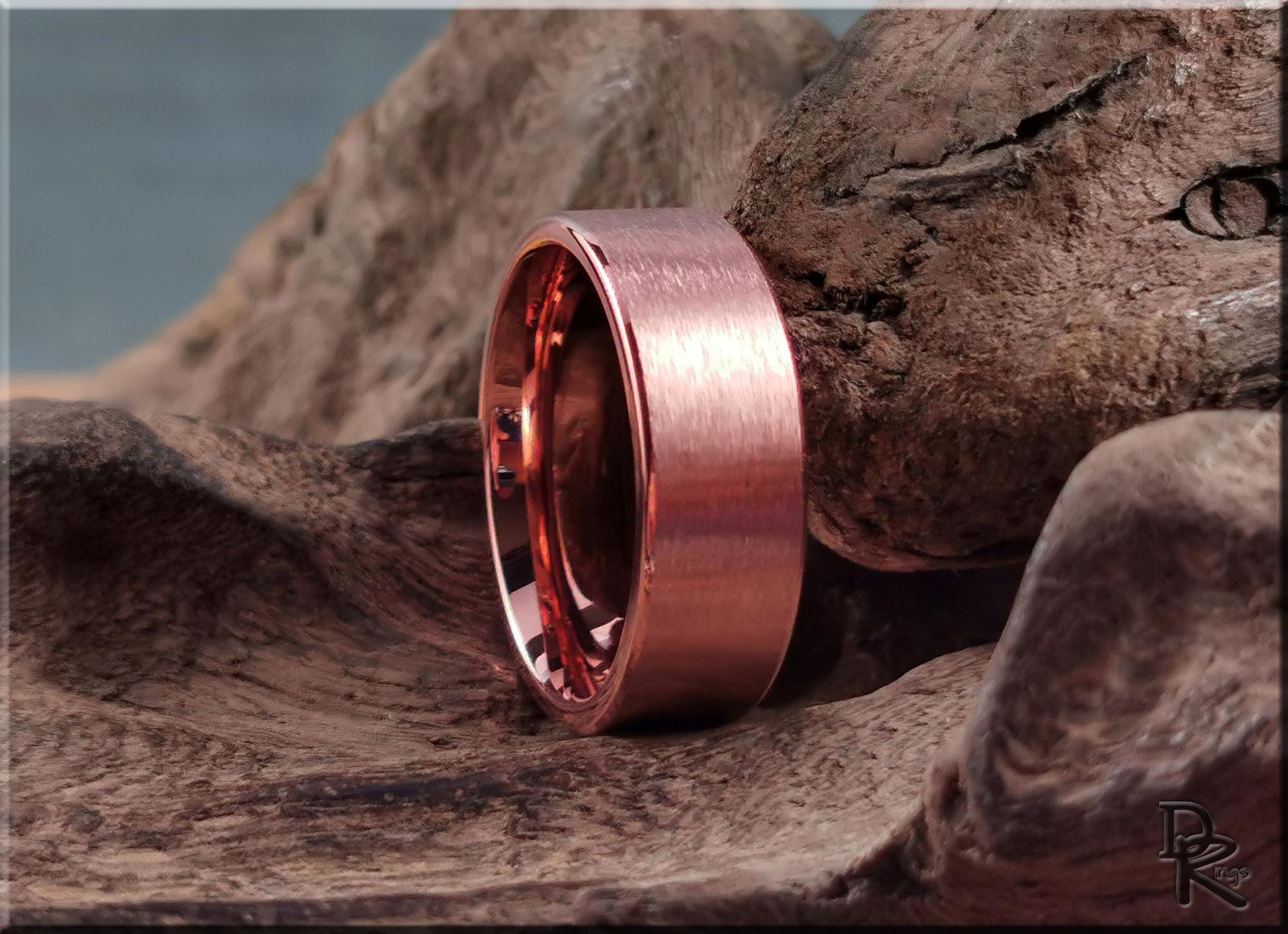 Brushed Tellurium Copper ring - metal ring