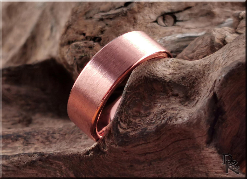 Brushed Tellurium Copper ring - metal ring