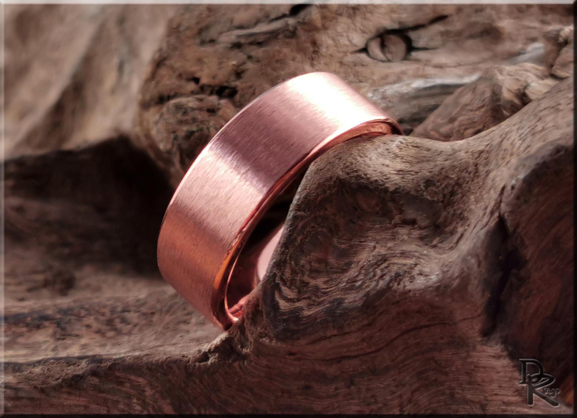 Brushed Tellurium Copper ring - metal ring