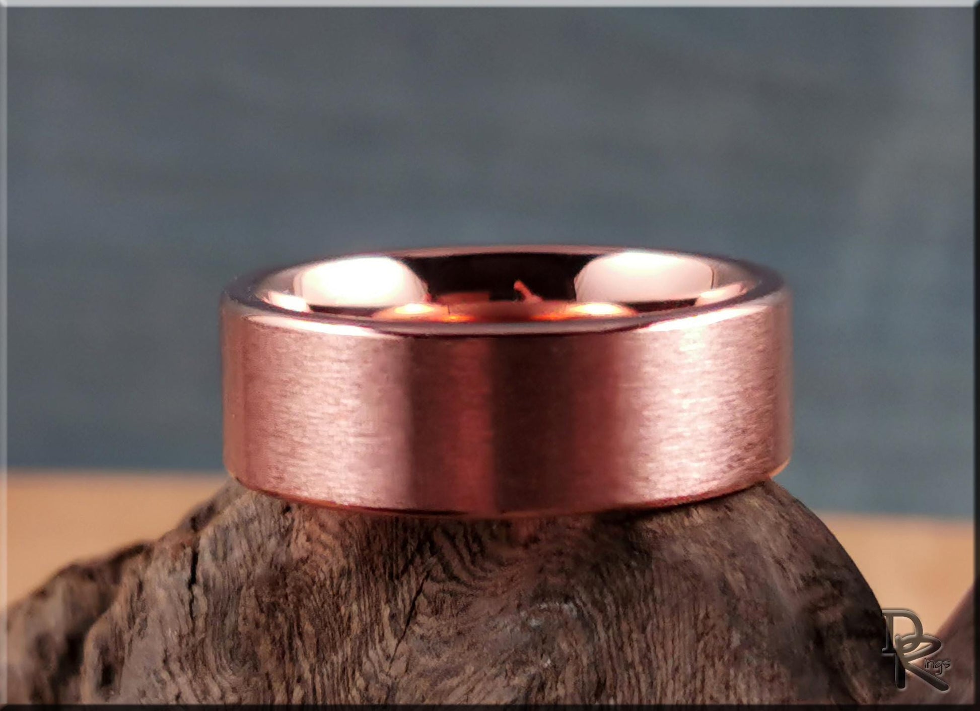 Brushed Tellurium Copper ring - metal ring