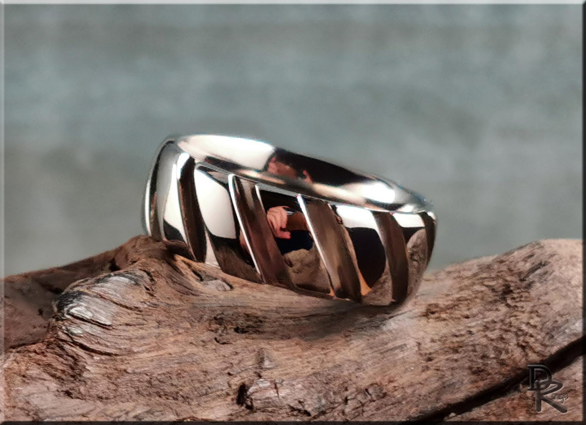 Titanium Vortex 8mm Ring - metal ring