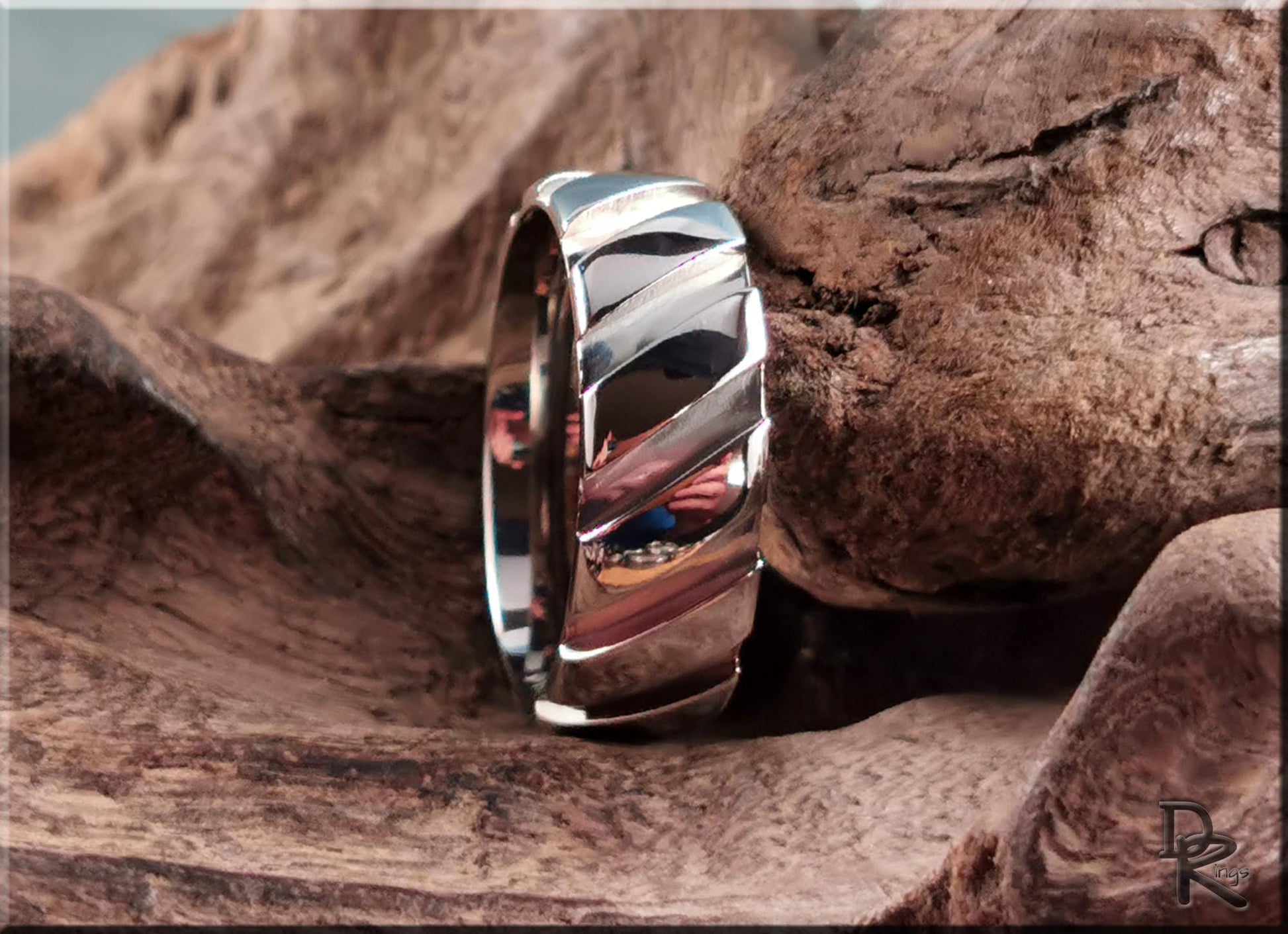 Titanium Vortex 8mm Ring - metal ring