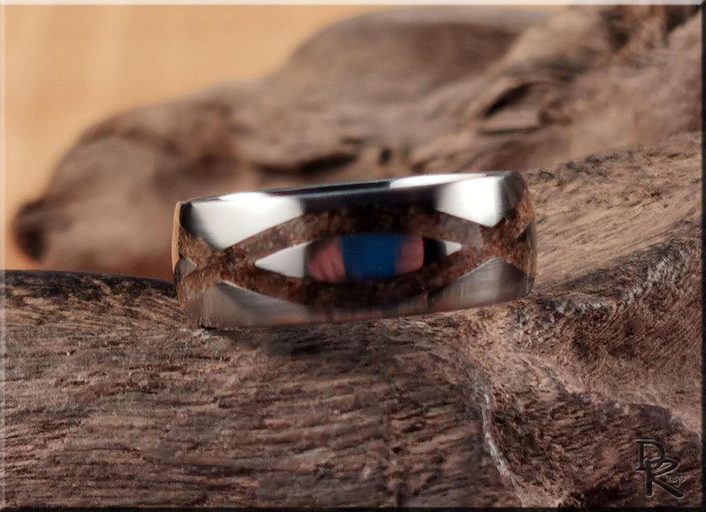 The 'Sands of Time' Titanium Ring w/Exotic Sand inlay - metal ring