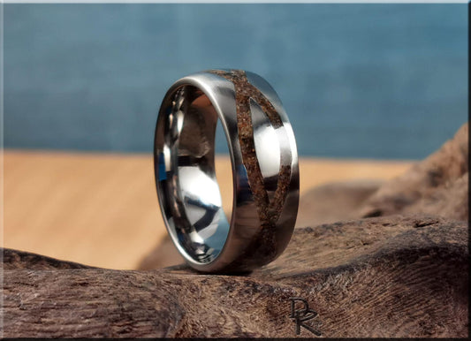The 'Sands of Time' Titanium Ring w/Exotic Sand inlay - metal ring
