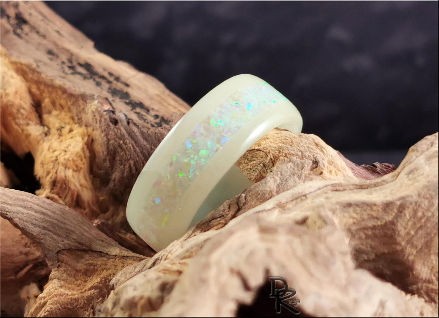 Super Glow Ring with Opal inlay