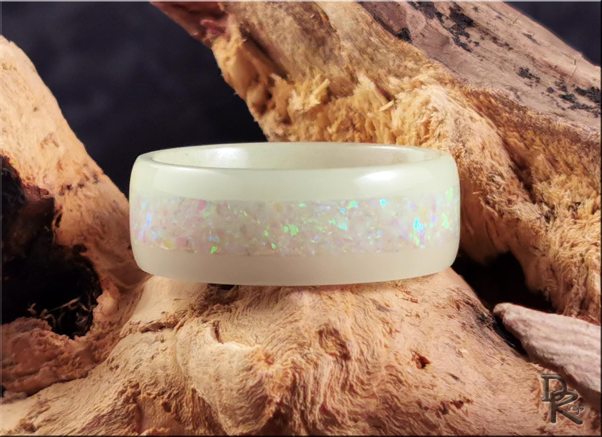 Super Glow Ring with Opal inlay