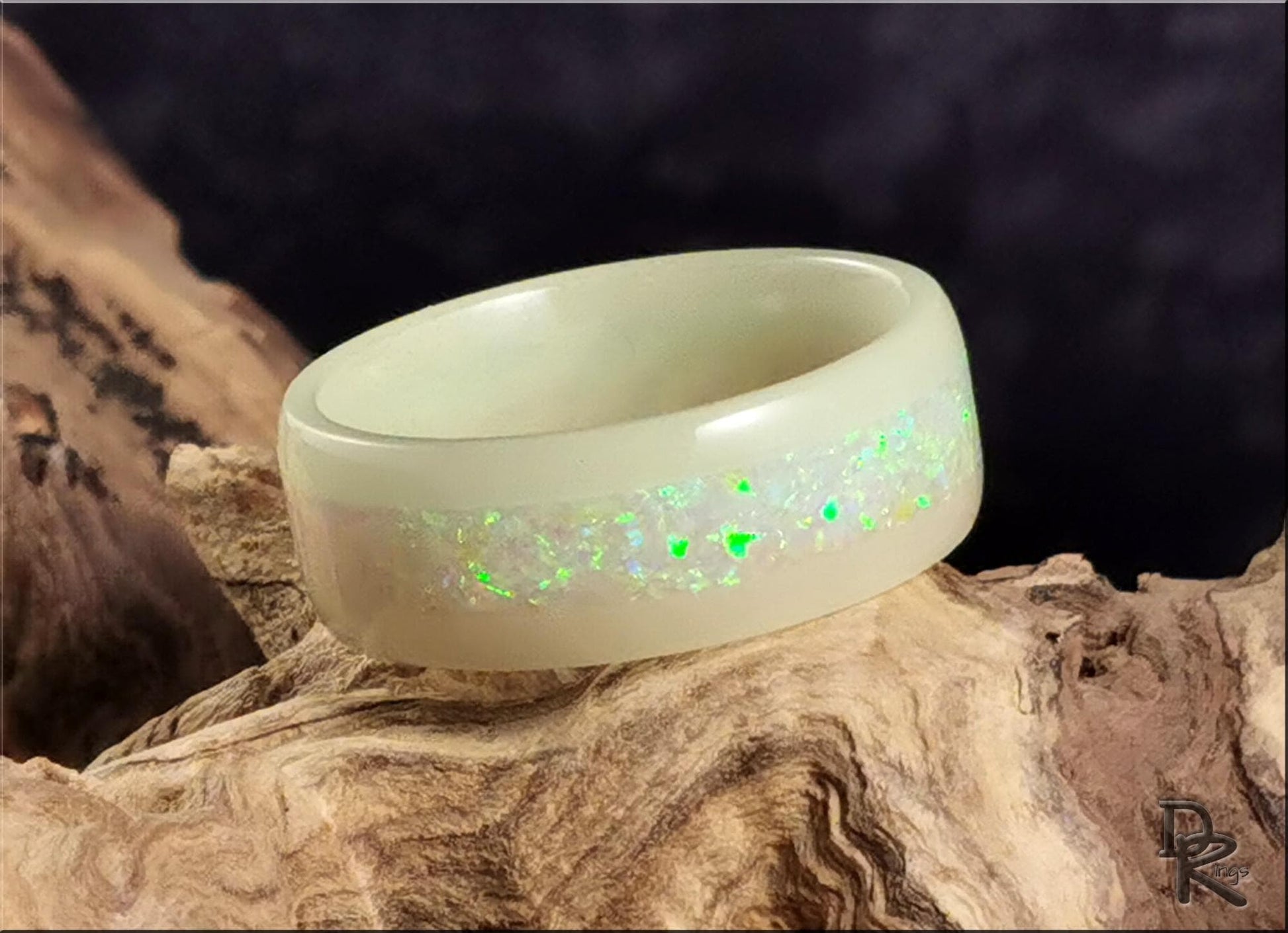 Super Glow Ring with Opal inlay