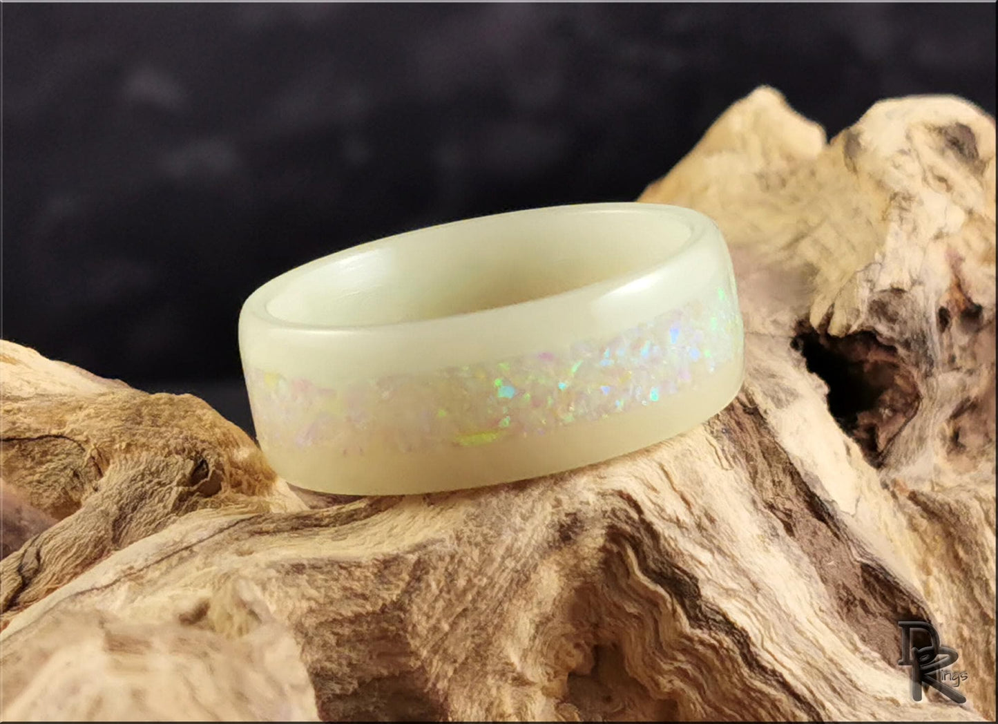Super Glow Ring with Opal inlay