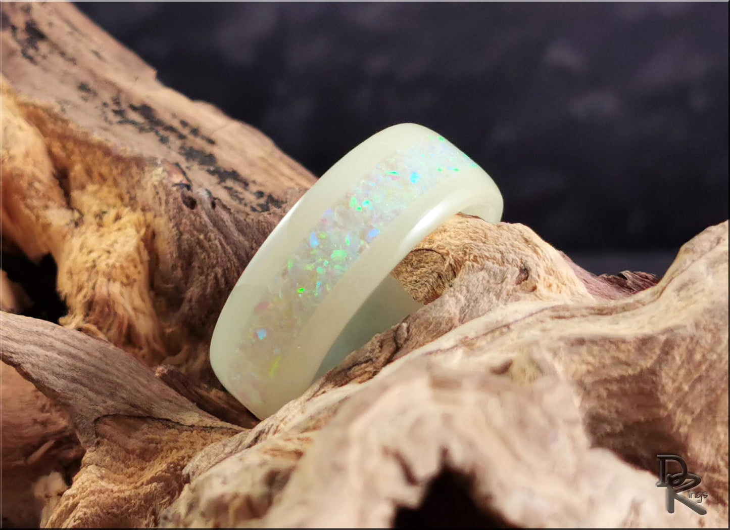 Super Glow Ring with Opal inlay