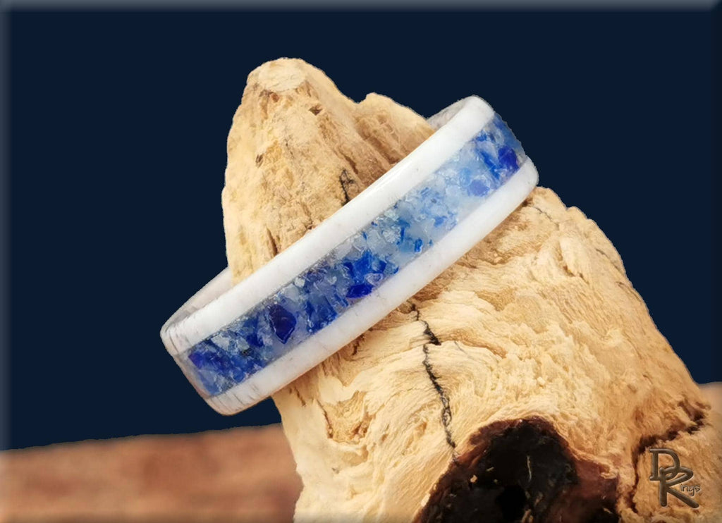 Deer Antler Ring with Afghanite inlay