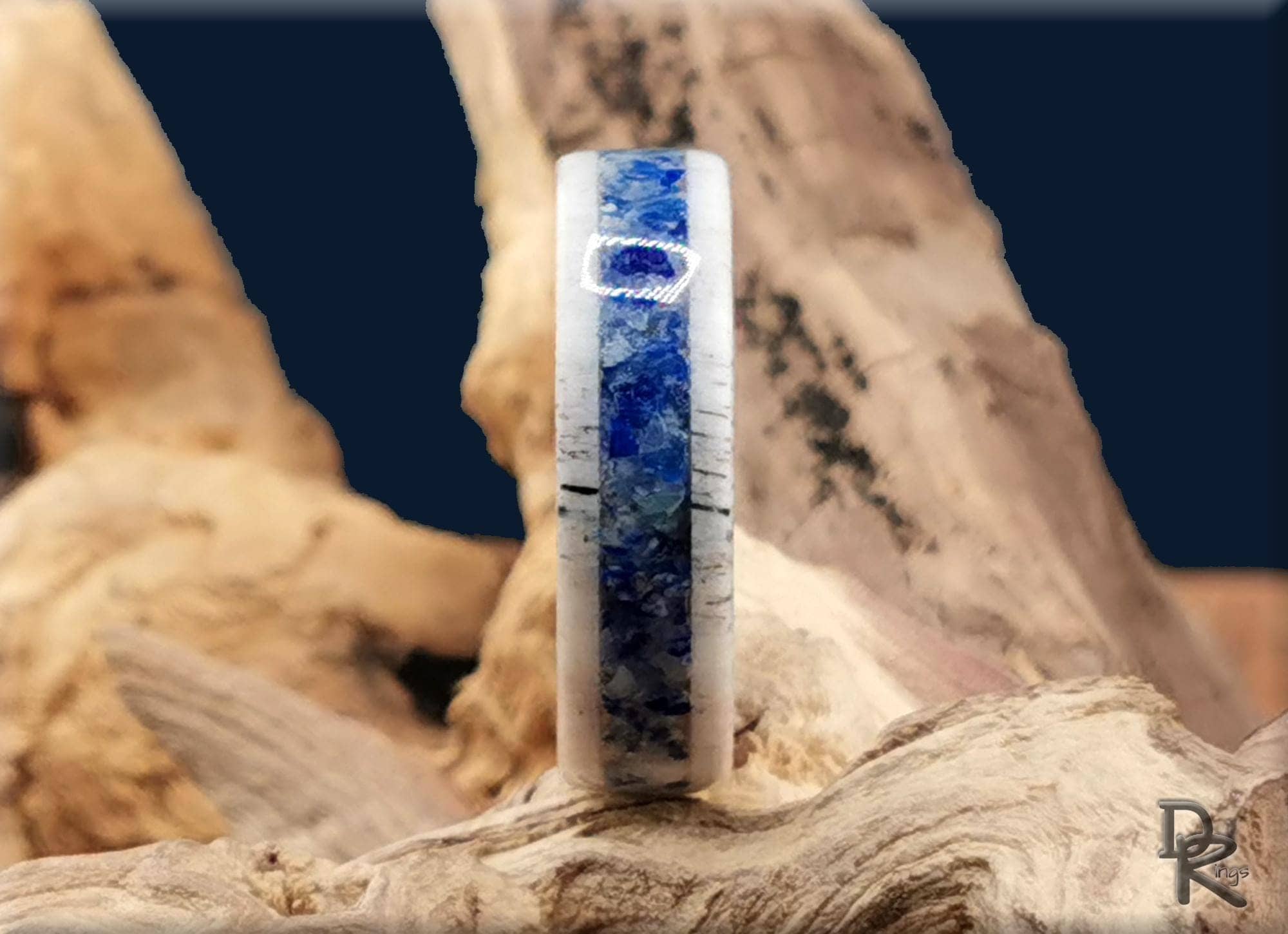 Deer Antler Ring with Afghanite inlay