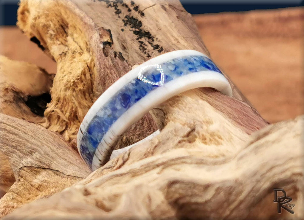 Deer Antler Ring with Afghanite inlay