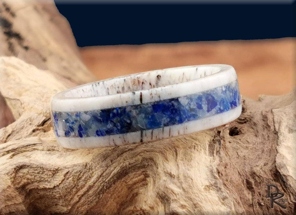 Deer Antler Ring with Afghanite inlay