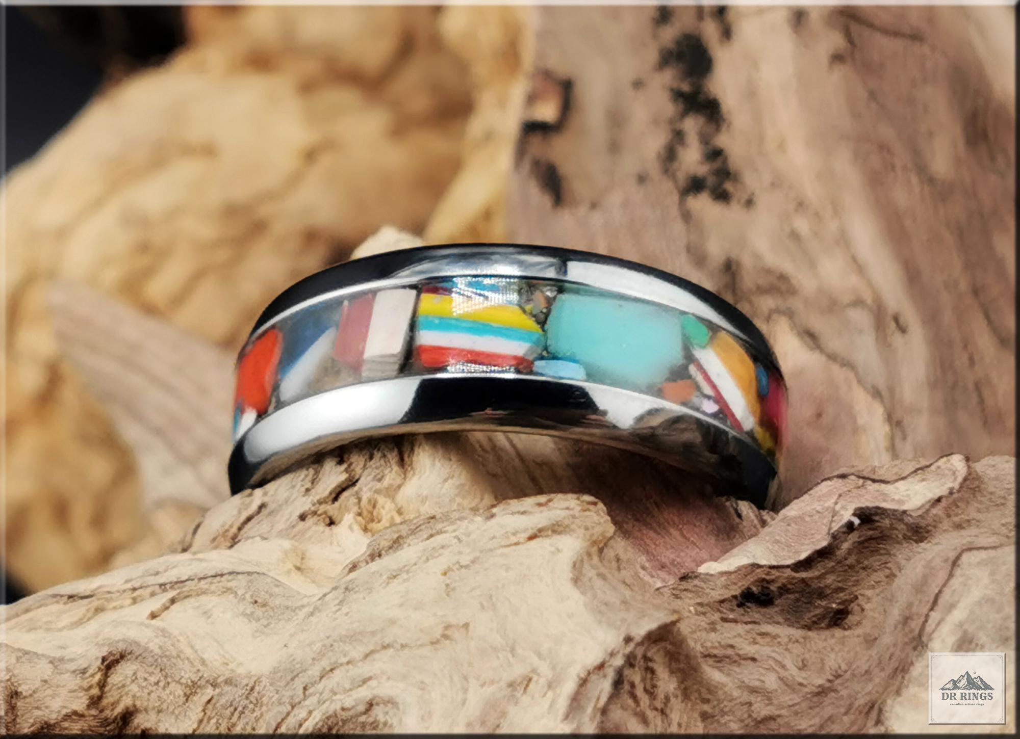Tungsten Carbide Ring with Surfite inlay