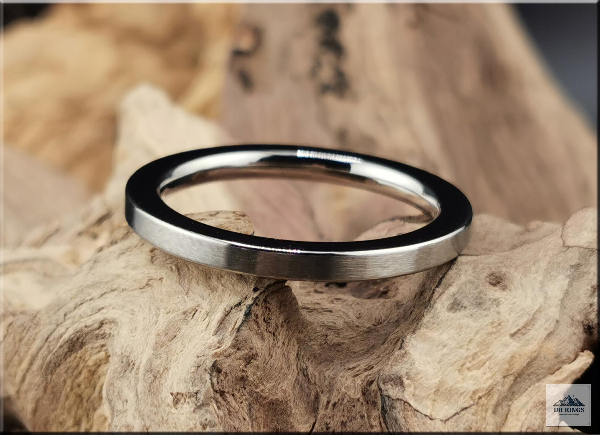 2mm Brushed Titanium Ring
