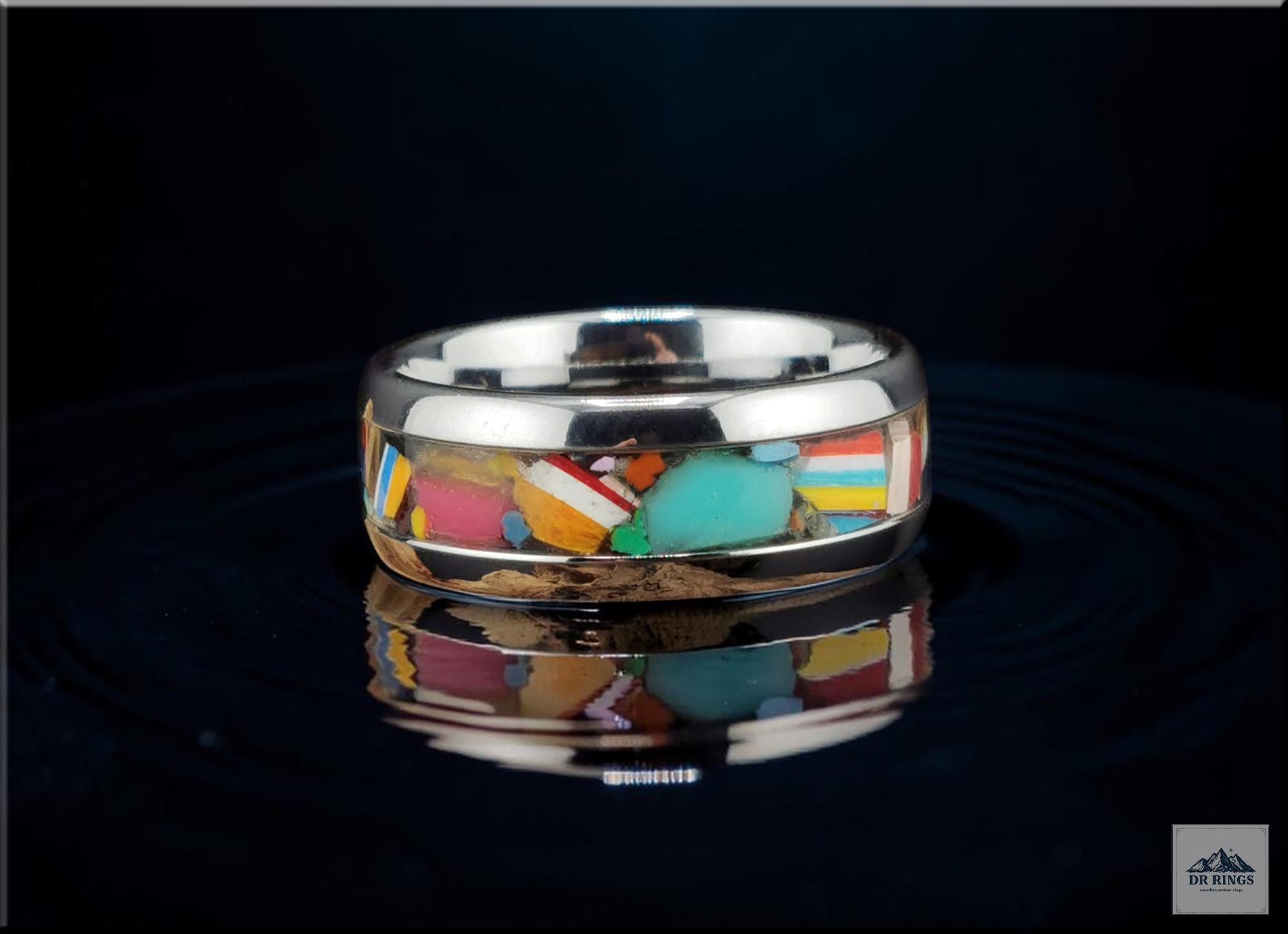 Tungsten Carbide Ring with Surfite inlay
