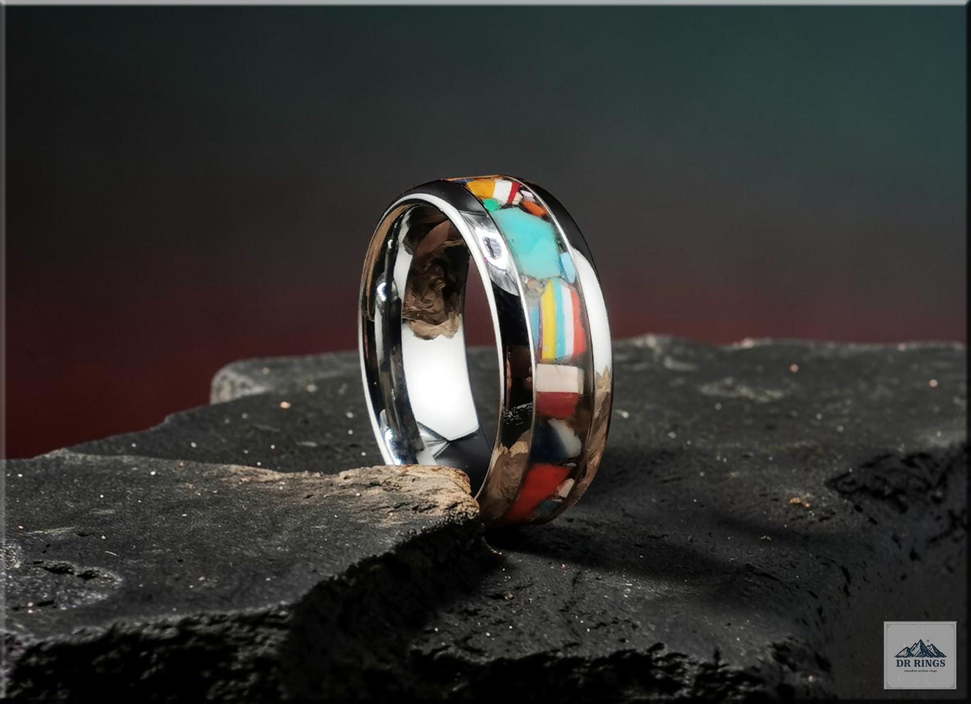 Tungsten Carbide Ring with Surfite inlay