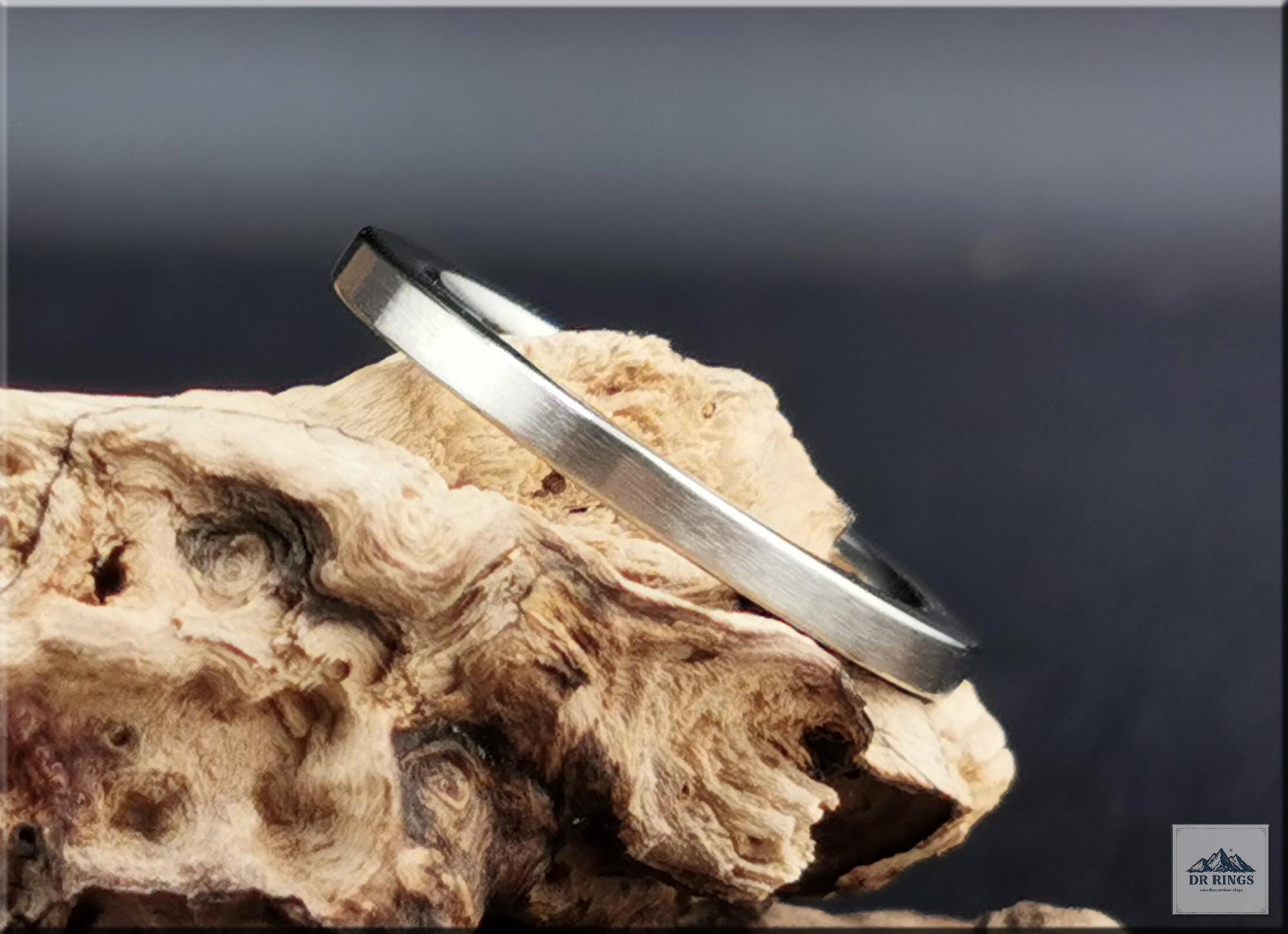 2mm Brushed Titanium Ring