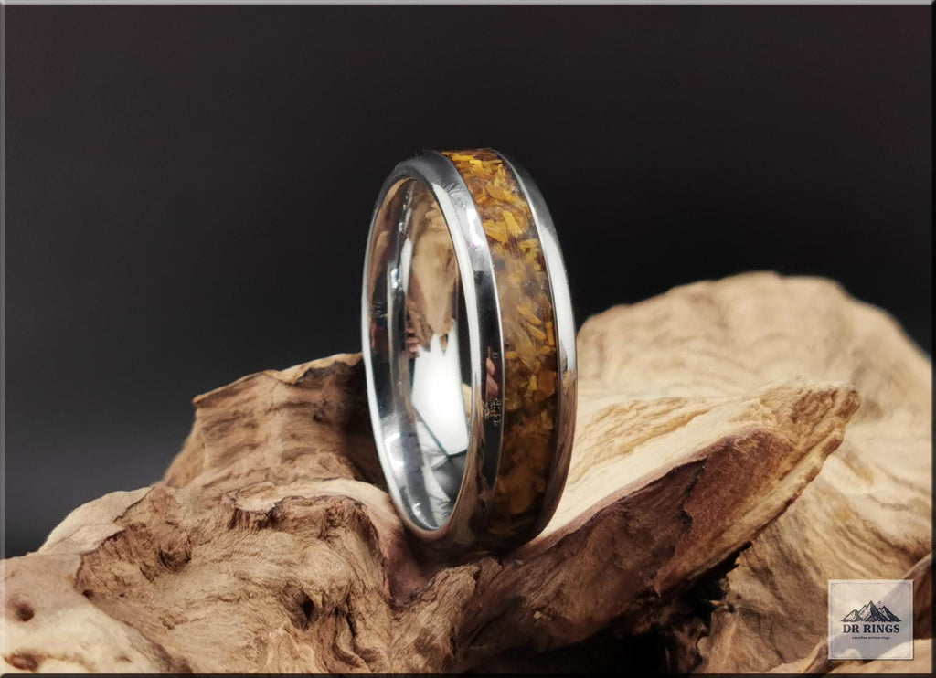 Tungsten Carbide Ring with Tiger's Eye inlay