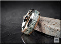 Tungsten Carbide Ring with Fordite (Garbage truck) inlay, domed edge