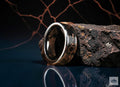 Black Ceramic Ring with Black Copper Web Trustone inlay