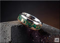 Tungsten Carbide Ring with Malachite and Bronze inlay, domed edge