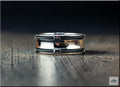 Concave Stainless Steel Ring with Black Stainless Steel Cable Inlays