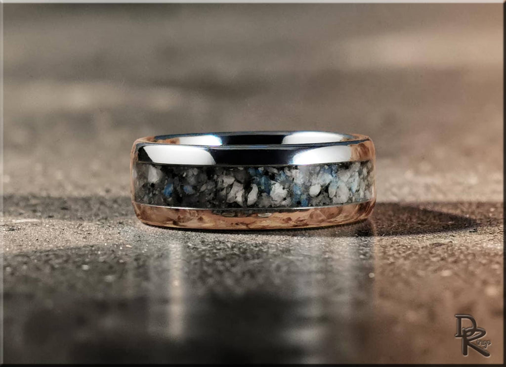 Tungsten Carbide Ring with Blueberry Jasper inlay