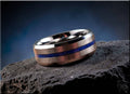 Tungsten Carbide Channel Ring with Lapis Lazuli Inlay