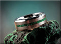 Tungsten Carbide Ring with Green Malachite Inlay
