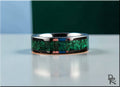 Super Titanium Ring with Green Malachite Inlay