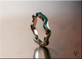Titanium Clamshell Ring with Green Malachite Inlay