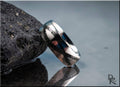 Titanium Ring with Meteorite Inlay, 'Meteorite Infinity'