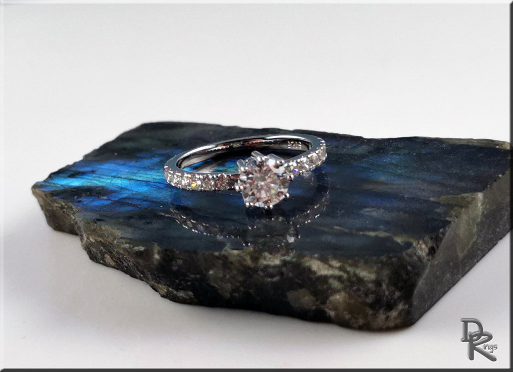 Moissanite in Sterling Silver - Certified - .0.8 carats