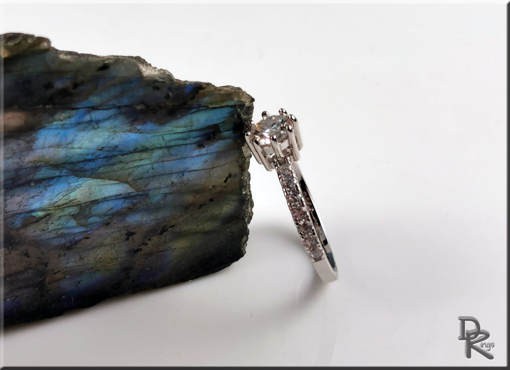Moissanite in Sterling Silver - Certified - .0.8 carats