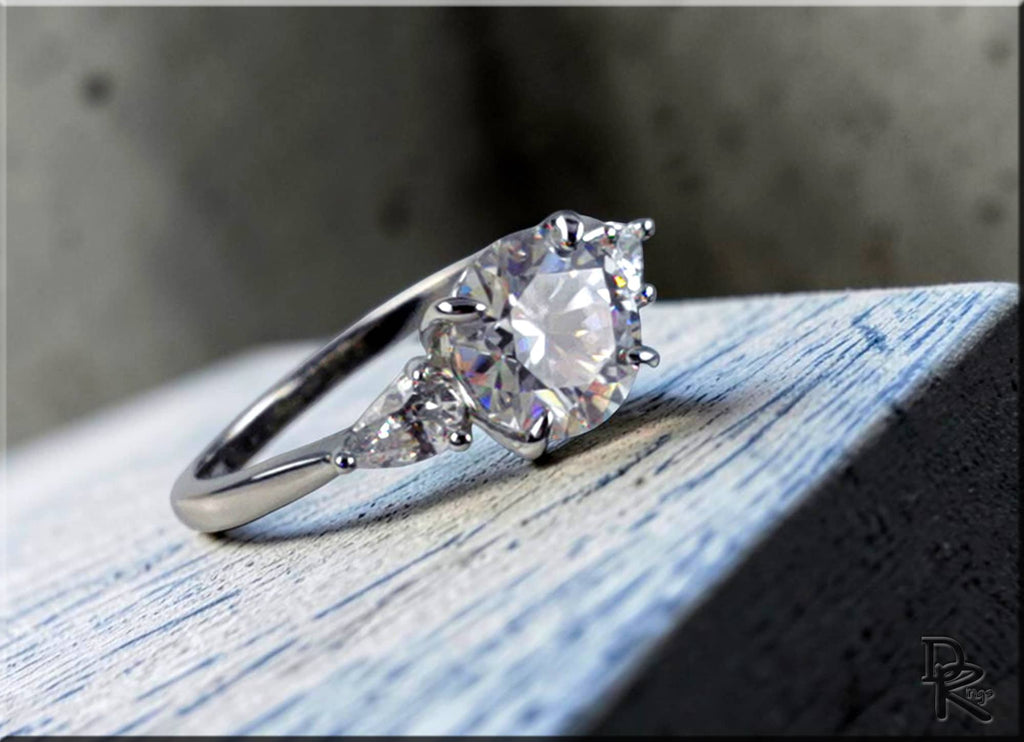 Sterling Silver Cluster Moissanite Ring - Certified - 2.0 Carat