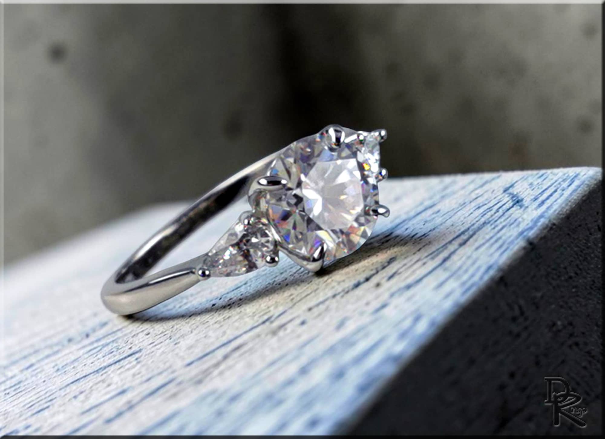 Sterling Silver Cluster Moissanite Ring - Certified - 2.0 Carat