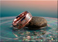 Tellurium Copper Ring with Blended Muscovite and Abalone Shell inlay