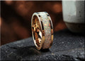 Rose gold ring with opal inlay by DR Rings, featuring a polished finish and sparkling opal stones