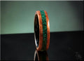 Bentwood Ring: Spanish Cedar with Green Malachite inlay, black ceramic core