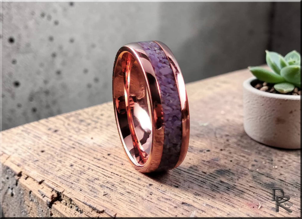 Tellurium Copper Ring with Turkish Jade Inlay
