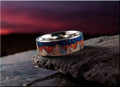 Titanium Sunset Mountain Ring with Opal Inlay