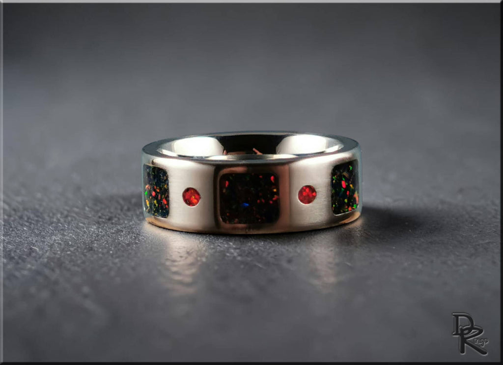 Titanium Ring with Opal Inlays