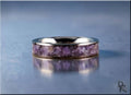 Titanium Ring with Charoite Inlay