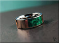Titanium Ring with Malachite Inlay, 'Malachite Window'