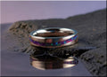 Titanium S-Wave Ring with Amethyst Opal Inlay