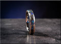 Titanium Ring with Meteorite and Opal Inlay