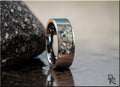 Titanium Ring with Picasso Marble inlay, 'Marble Window'