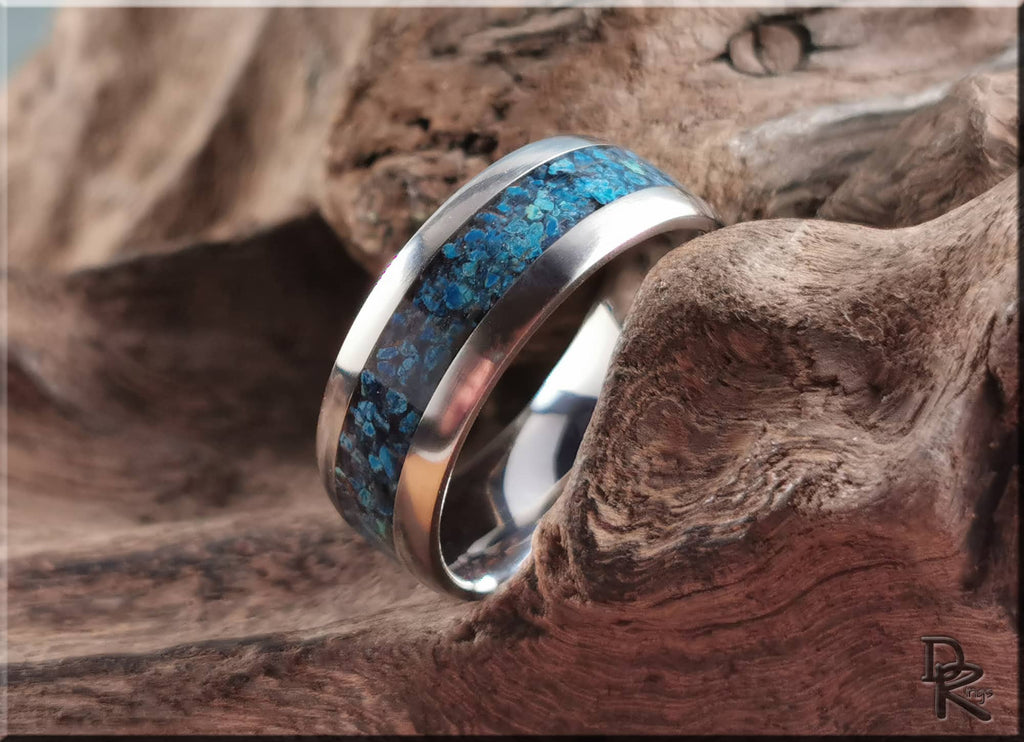Titanium Ring with Shattuckite Inlay