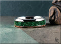 Tungsten Carbide Ring with Green Malachite Inlay